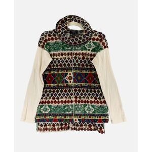 Chaps Denim Women's Southwestern Pattern Cowl Neck Long Sleeve Top Size S